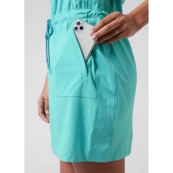 Athleta Sleeveless Quarter Zip ‘Expedition Dress’ in Gulf Green Size 14 - Picture 6 of 14